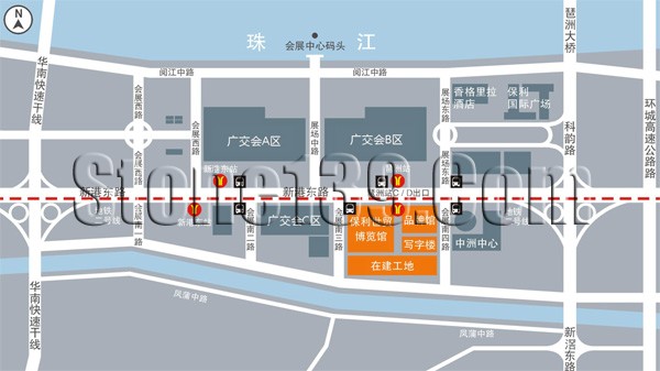 廣州保利世貿(mào)博覽展館導(dǎo)航交通圖