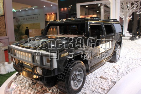 廈門展會創意石材打造的悍馬汽車