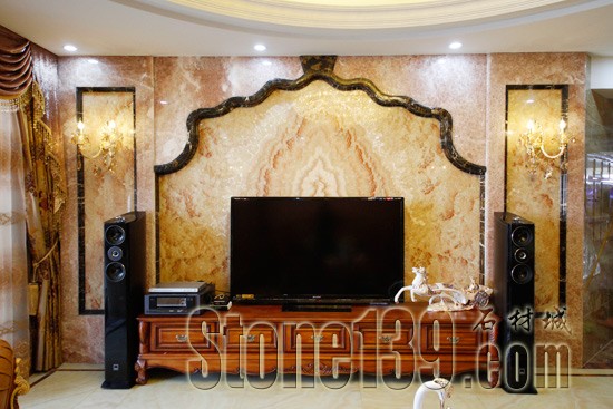 粉紅珍珠玉背景墻