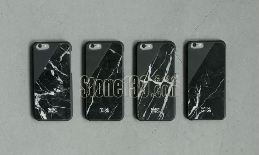黑白天然石材打造的真正的石材材質手機外殼