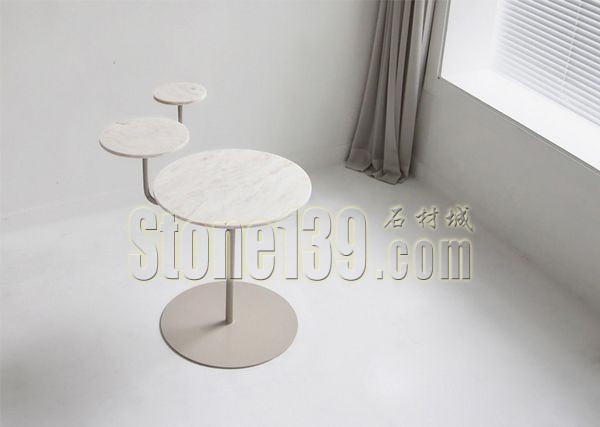 大理石蘑菇桌展示-來自太陽系行星的設計靈感