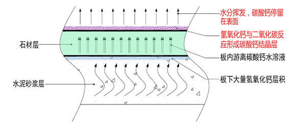 石材泛堿發(fā)生示意圖