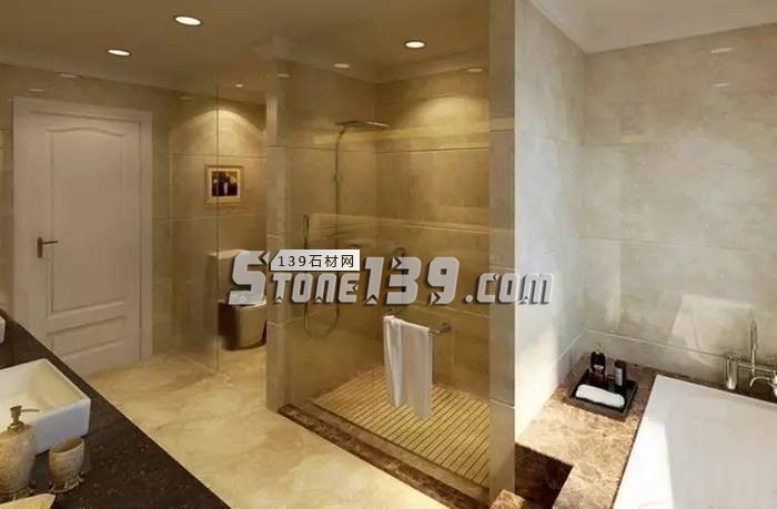 夏天裝飾浴室,大理石鋪地應(yīng)該這么用