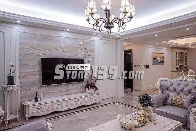 各種風格的石材電視墻讓人眼花繚亂