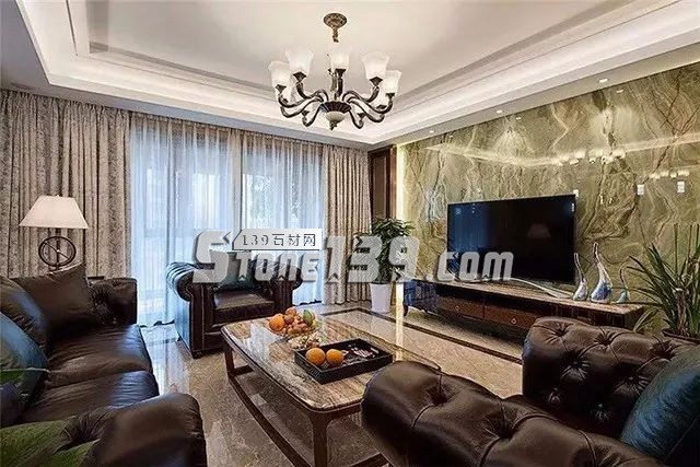 各種風格的石材電視墻讓人眼花繚亂