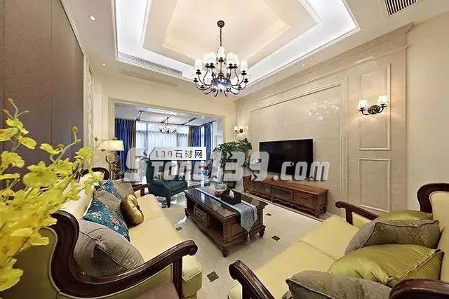 各種風格的石材電視墻讓人眼花繚亂