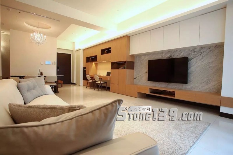 80后、90后年輕人鐘愛的大理石電視背景墻裝飾風格