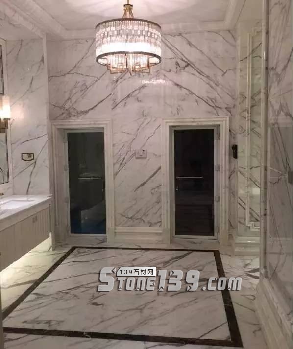 雪花白大理石經典裝飾設計案例-感受奢華紋理之美