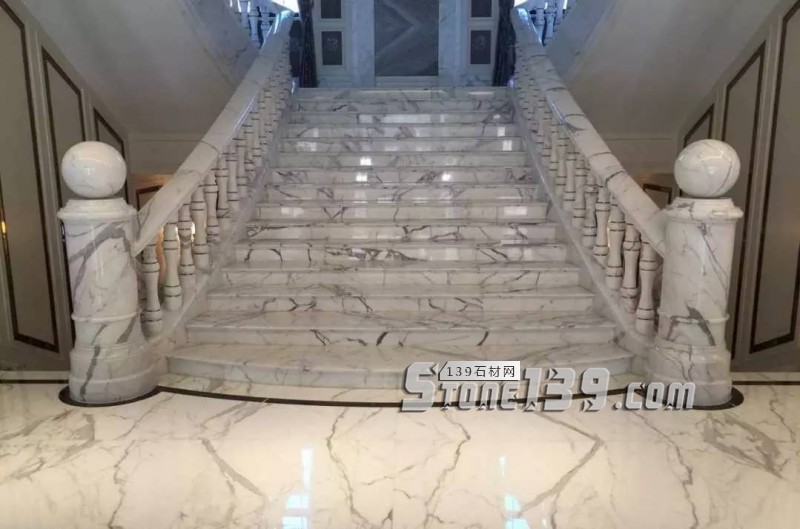 雪花白大理石經典裝飾設計案例-感受奢華紋理之美