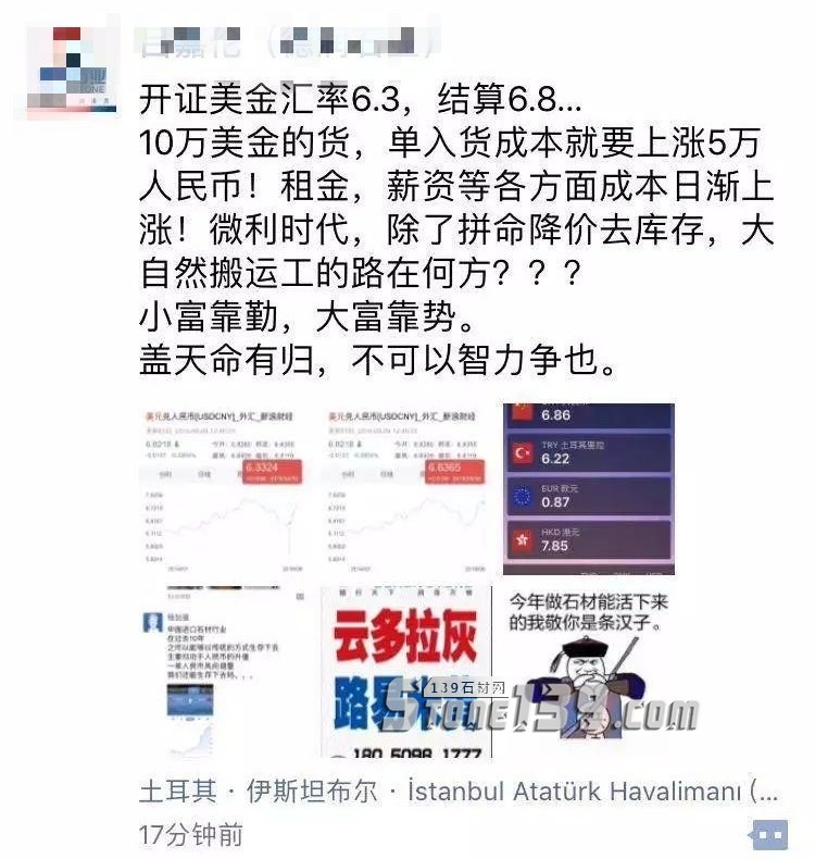 土耳其里拉匯率狂瀉20%,將給石材人帶來(lái)什么?