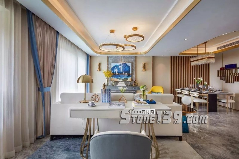 輕奢主義 | 大理石+黃銅鑲嵌設計裝飾應用