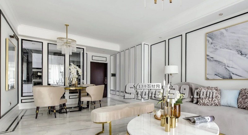 輕奢主義 | 大理石+黃銅鑲嵌設計裝飾應用