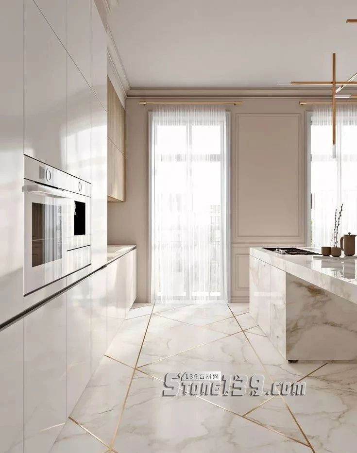 輕奢主義 | 大理石+黃銅鑲嵌設計裝飾應用