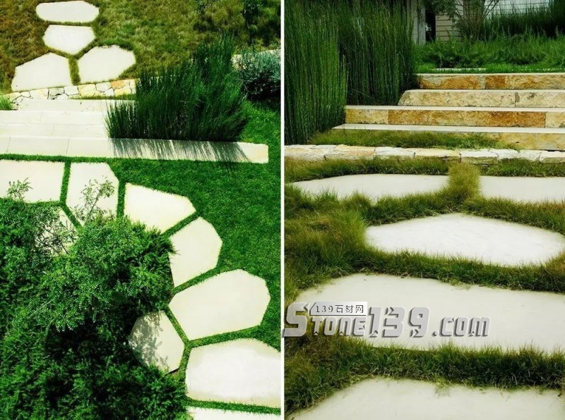 創意景觀設計,石材嵌草鋪裝惹人醉