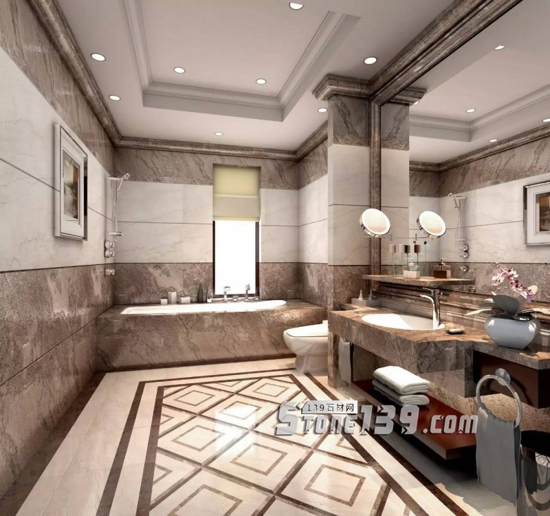 全屋石材定制,量身打造豪華別墅浴室