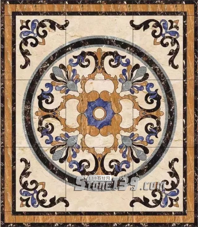方形內帶圓形拼花 大理石拼花圖案