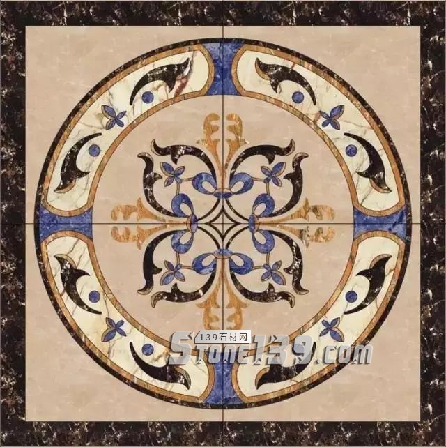 方形內帶圓形拼花 大理石拼花圖案