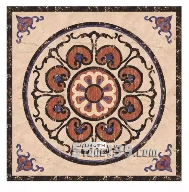 方形內帶圓形拼花 大理石拼花圖案