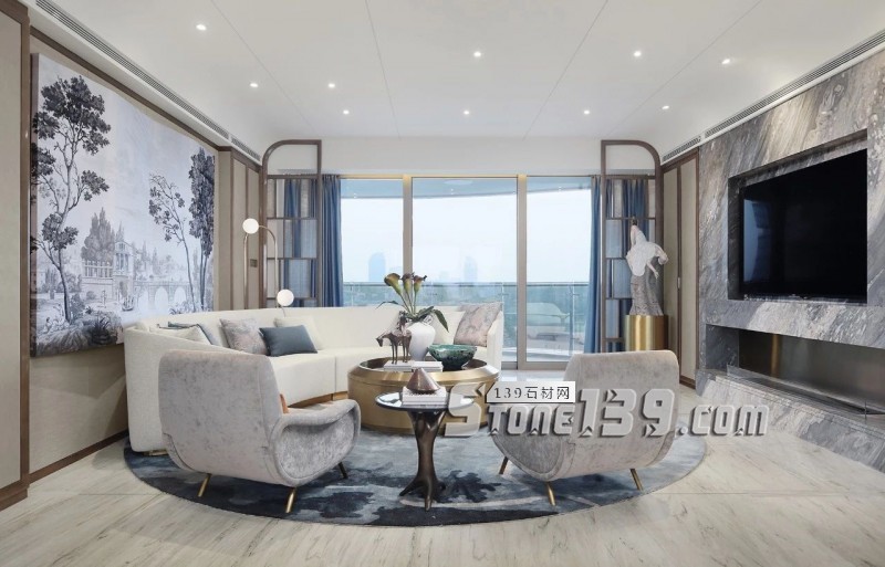 淺色大理石+黃銅，輕奢別墅裝飾 有質感有品味的生活