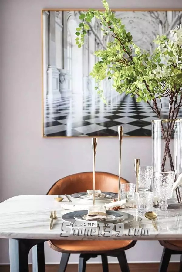 大理石+金屬，輕奢風的最佳cp