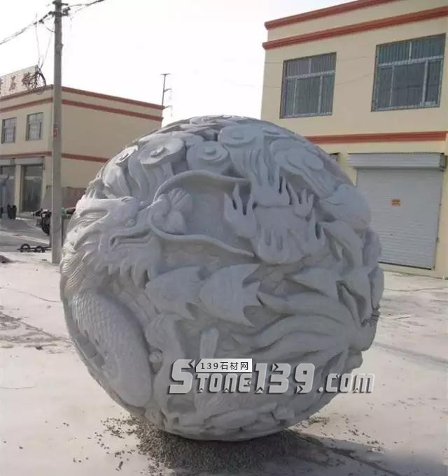 石雕龍球、圓球及浮雕