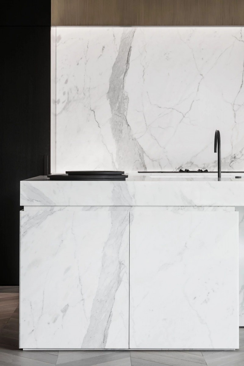 大理石裝飾的室內空間 黑白灰色經典國際范