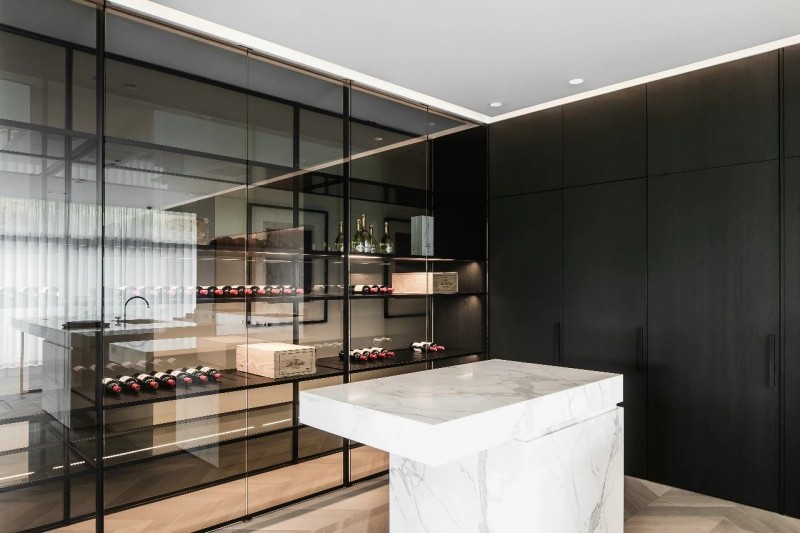 大理石裝飾的室內空間 黑白灰色經典國際范