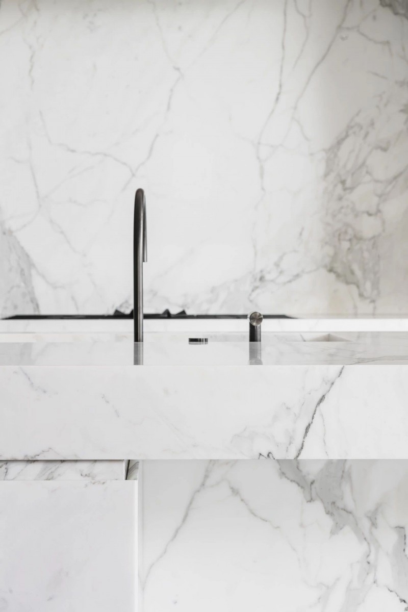 大理石裝飾的室內空間 黑白灰色經典國際范