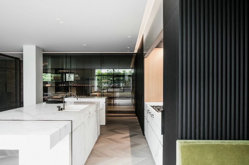 大理石裝飾的室內空間 黑白灰色經典國際范