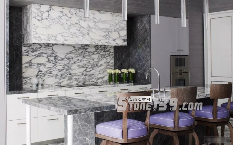 廚衛空間的大理石裝飾設計欣賞