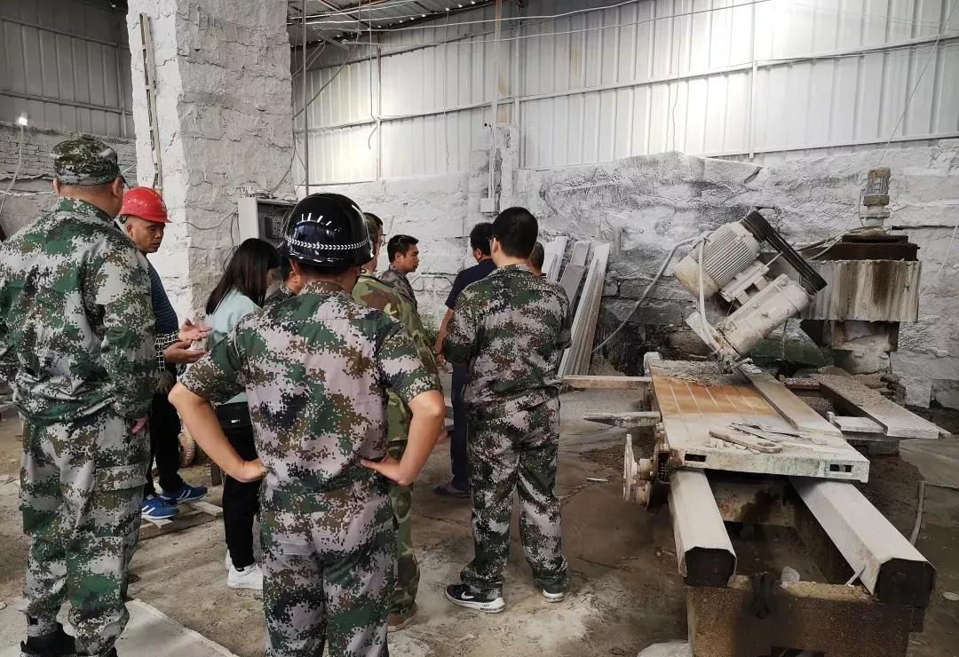 福建南安市豐州鎮石材行業環保整治現場