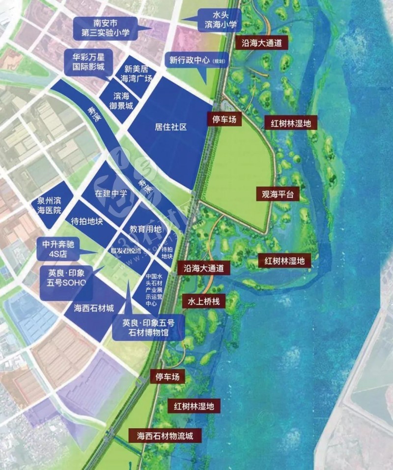 <em></em>
▲城市化進程中，水頭鎮(zhèn)海聯(lián)片區(qū)規(guī)劃圖（局部）