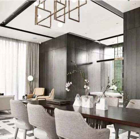 長沙綠白黑大理石設計裝飾案例