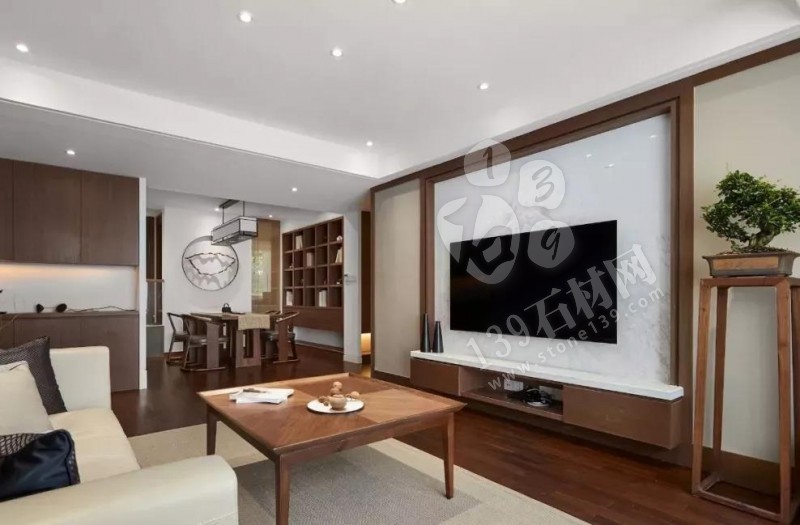 2018白色大理石電視背景墻 簡約不簡單