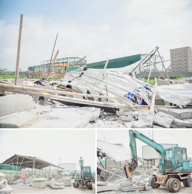 南安市石井鎮“重拳出擊”:取締“三無”石材加工廠,拆除面積總計1670平方米