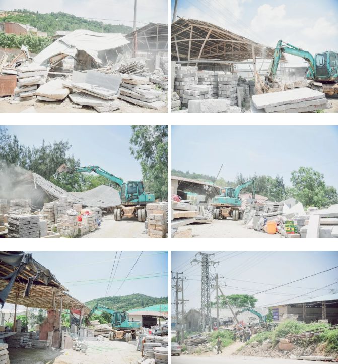 南安市石井鎮“重拳出擊”:取締“三無”石材加工廠,拆除面積總計1670平方米