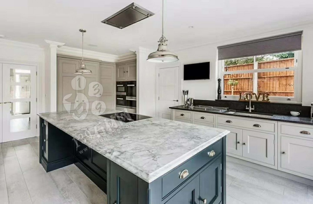 大理石案例Super white&魚肚灰