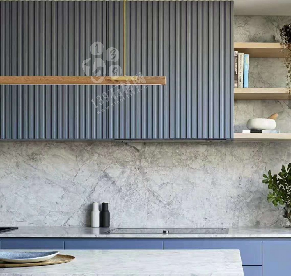 大理石案例Super white&魚肚灰