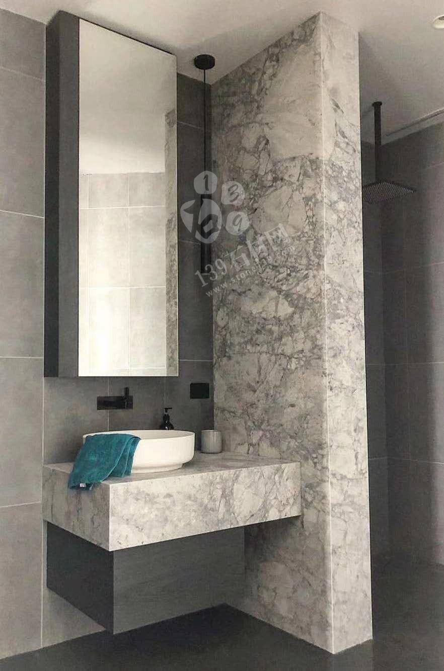 大理石案例Super white&魚肚灰