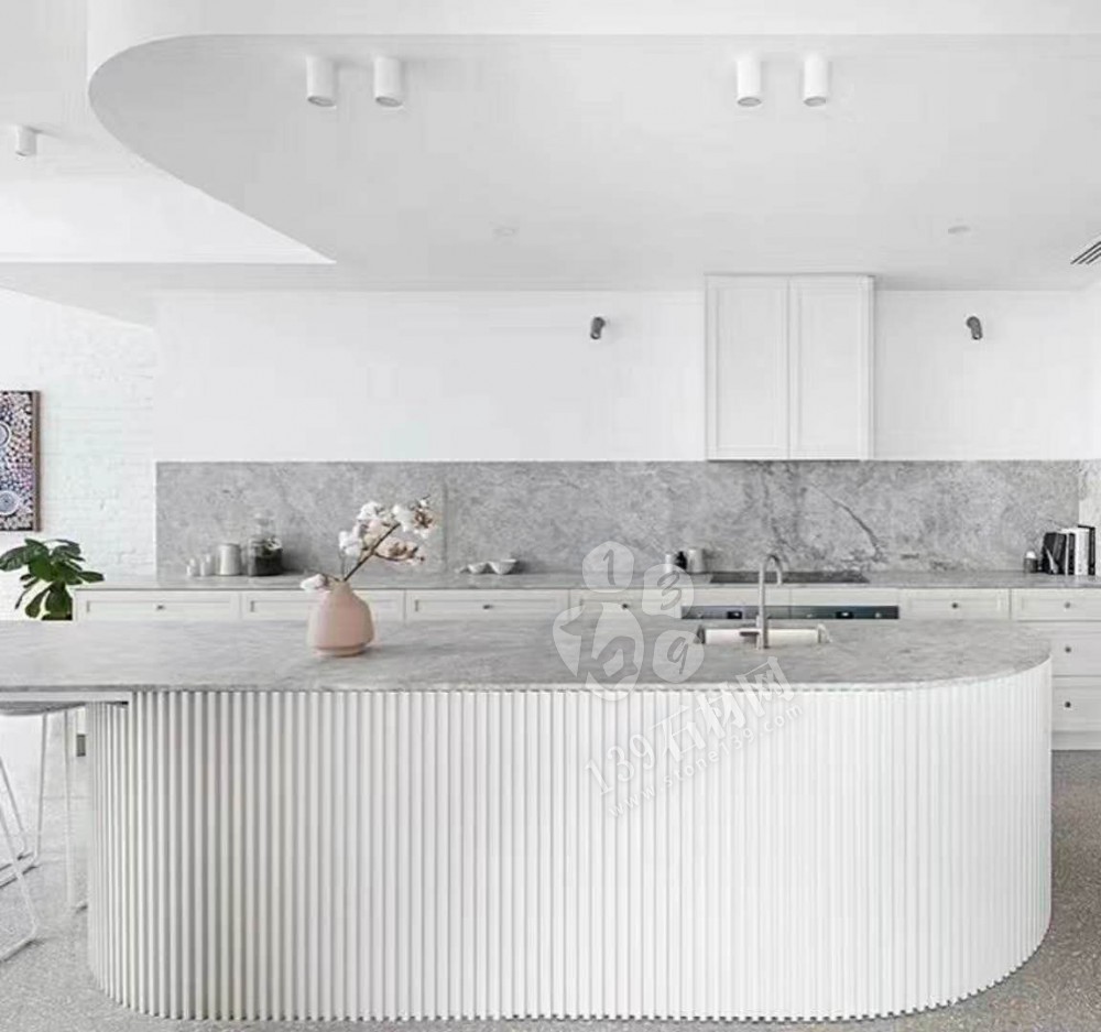 大理石案例Super white&魚肚灰