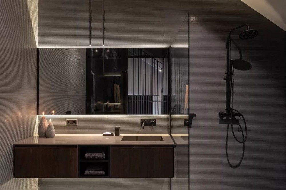 黑色石材自然面背景墻裝飾