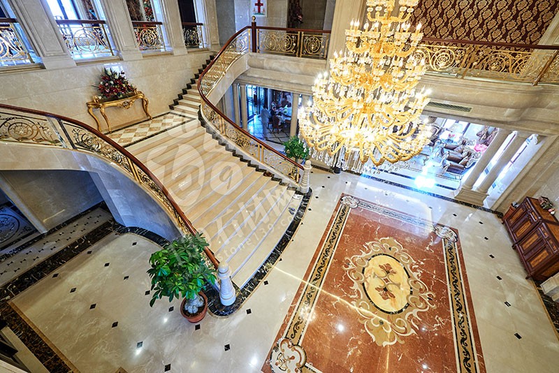 別墅石材樓梯,別墅大理石樓梯裝飾案例