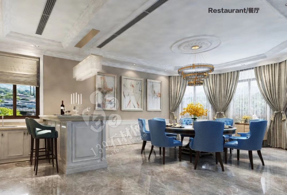 灰色大理石裝飾設(shè)計新貴-古斯頓灰經(jīng)典方案