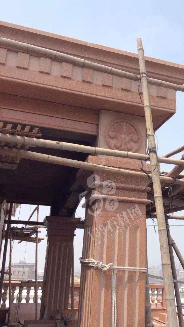 江西紅色花崗巖外墻別墅應用 彰顯尊貴就是要不一樣的紅（光澤紅映山紅）