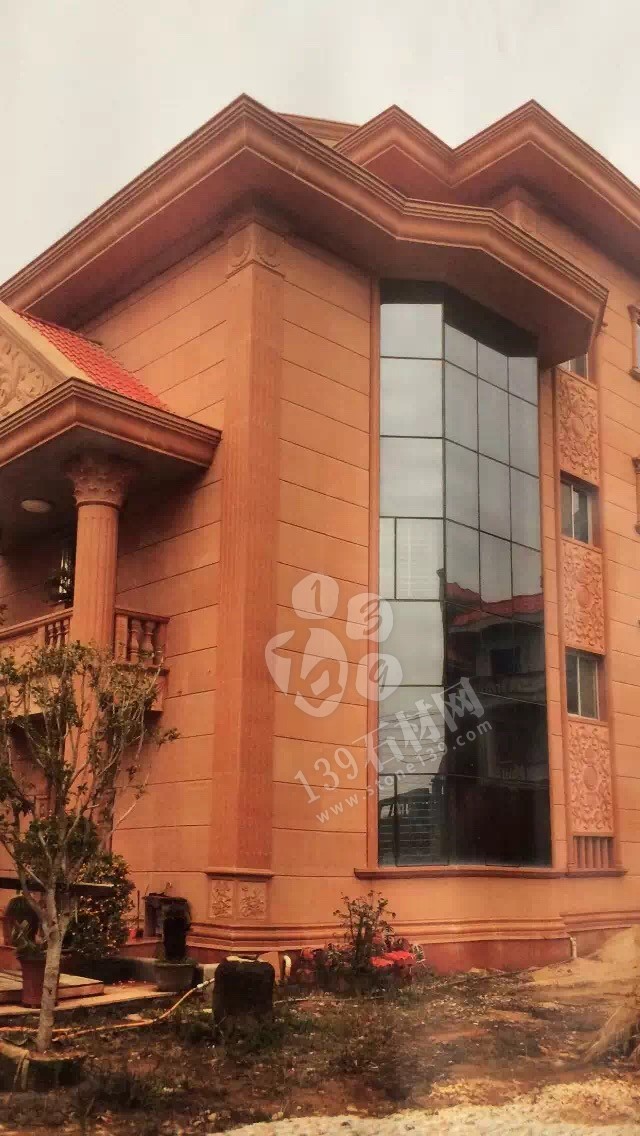 江西紅色花崗巖外墻別墅應用 彰顯尊貴就是要不一樣的紅（光澤紅映山紅）