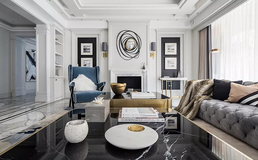 黑白大理石+金屬線，精致優雅的完美搭配