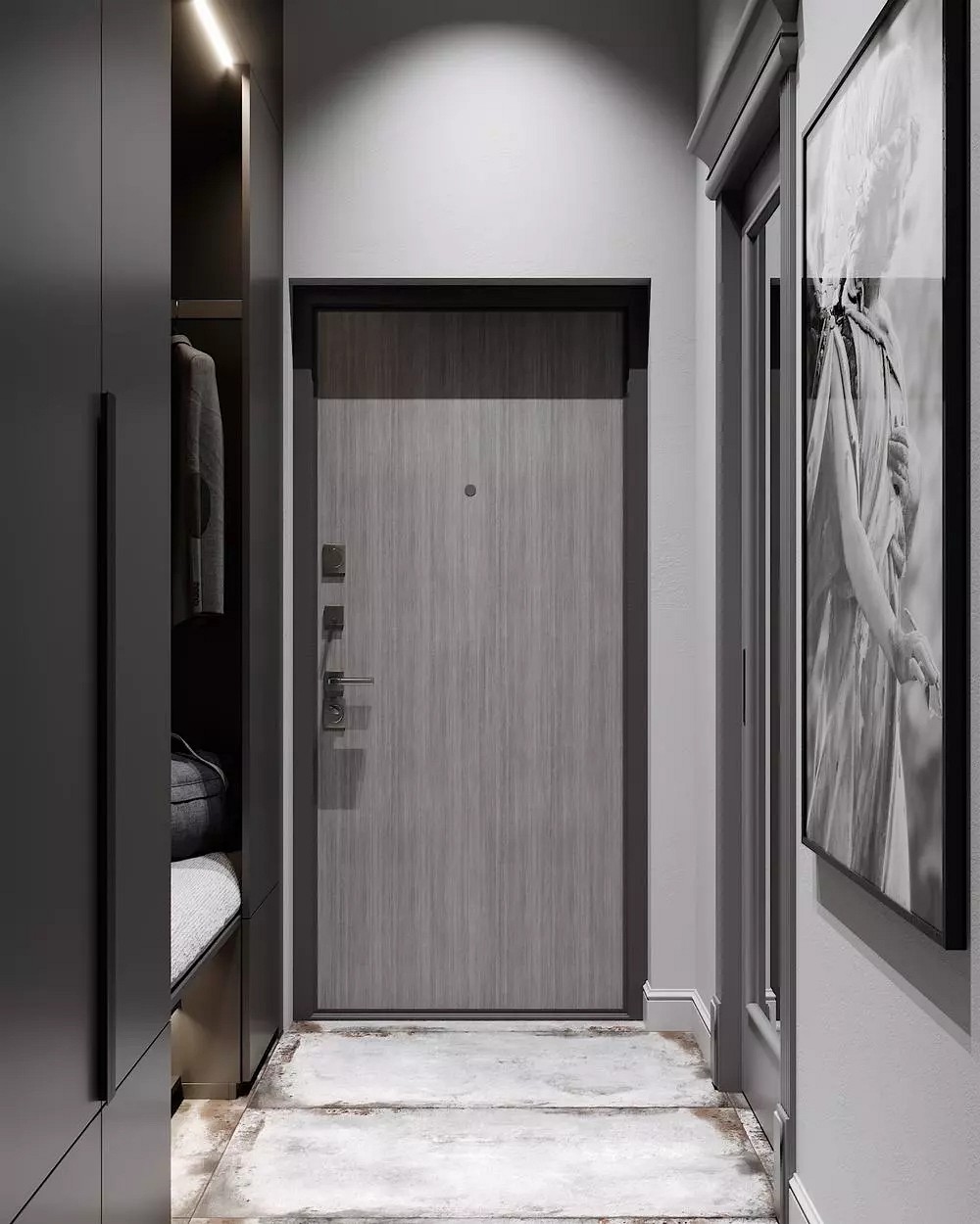 大理石高級灰搭配裝飾，橫豎都有范