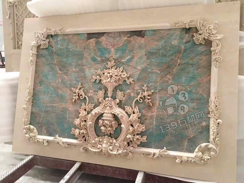 奢石畫內裝墻面歐式風格欣賞(藍與綠)