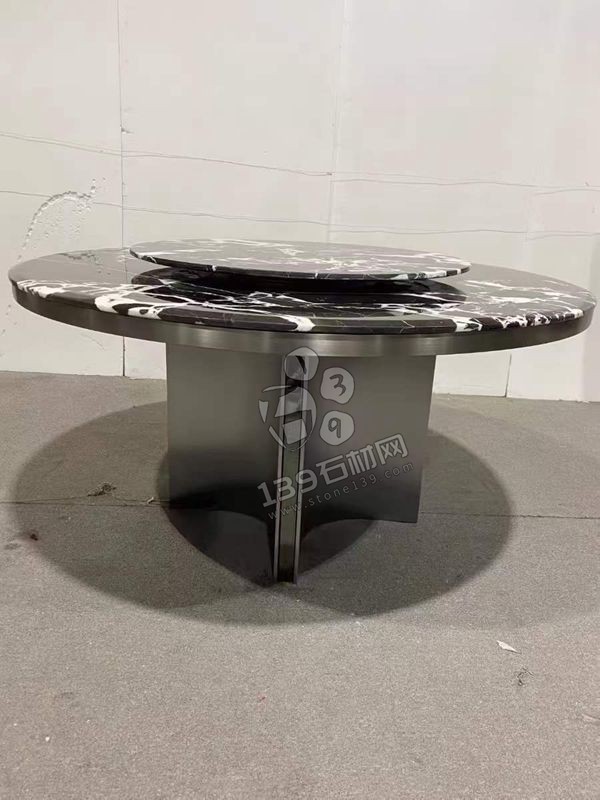 撿漏的特價寶格麗黑大理石餐桌圓桌